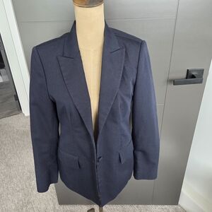 Elegant Navy Blue Women's Blazer Jacket